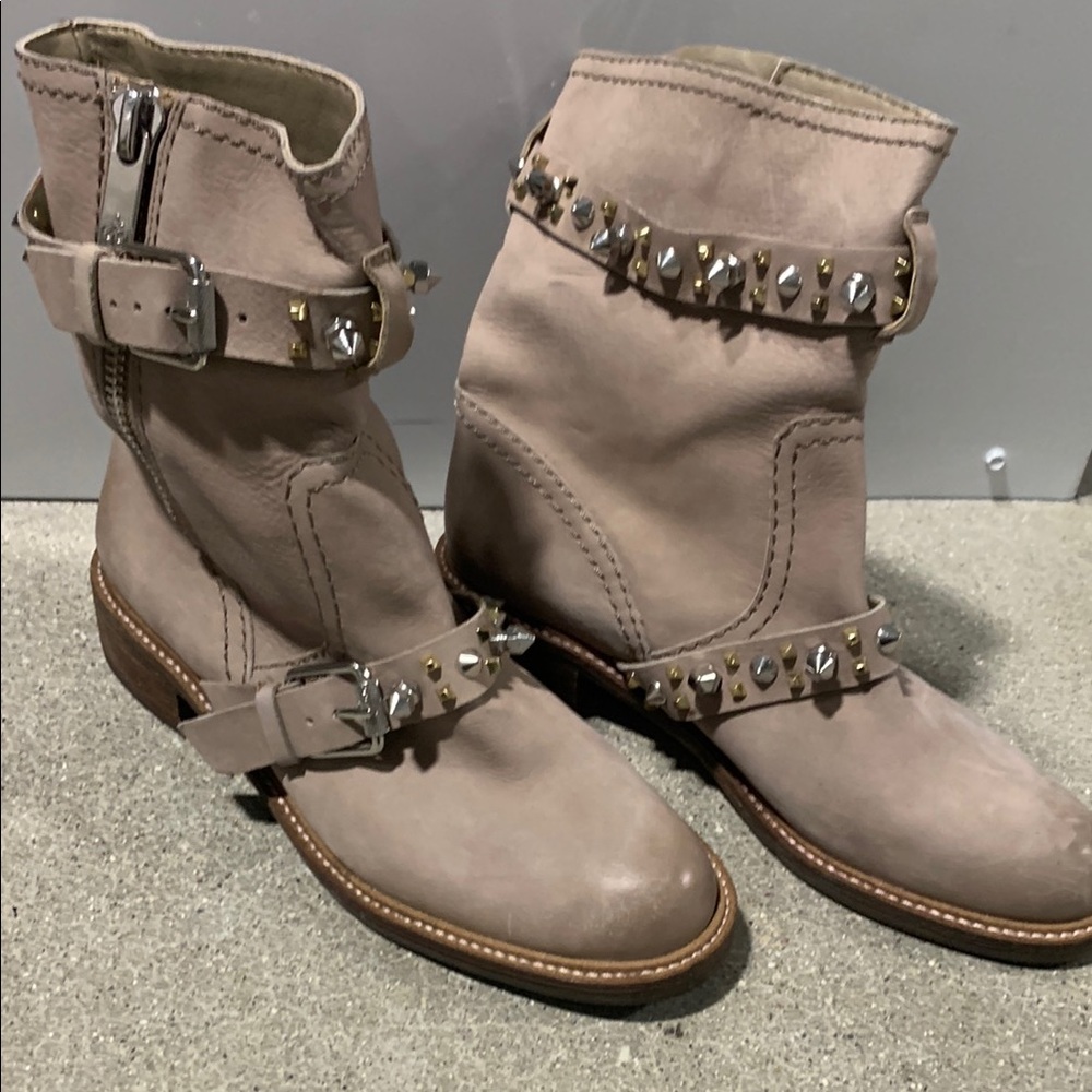 SAM EDELMAN  Studded Taupe Ankle Boots
